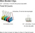 Mini Binder Clips Colorful Metal Clamp (Mini, 50 PCS)...
