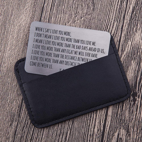 Fleure Esme Wallet Insert Card Gifts For Men Husband From Wife Girlfriend Boyfriend Birthday Gifts Metal Mini Love Note Valentine Wedding Gifts Fo...