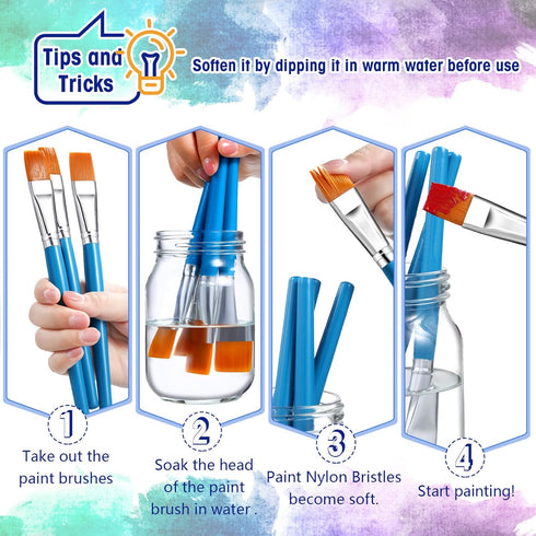 Zonon 10 Pcs 1 Inch Flat Head Paint Brushes Bulk Watercolor Acrylic Paint Brushes Synthetic Nylon Hair Paintbrush Artist Painting Brush for Detail...