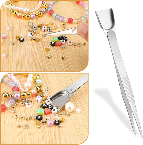 2Pcs Grabber Tool Holder Set Jewelry Tweezers 4 Claw Jeweler's Pick Up Sprinkle Pen Piercing Ball with Prongs Diamond Claw Precision Stainless Ste...