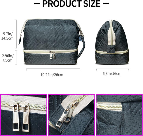 Diaper Tote Bag Small Breast Pump Bag Double Layer Cooler Bag Pump Parts Organizer Bag Hand-Carry Case Weekender Bag...