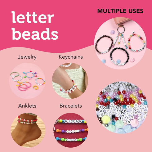 Incraftables 3 Colors Letter Beads for Jewelry Making (7mm, 1080pcs). A-Z Black, Silver & Rose Gold Alphabet for DIY Friendship Bracelets & Crafts...