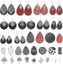 SUNNYCLUE 84Pcs DIY 10 Pairs Tree of Life Charms Faux Leather Teardrop Round Charm Black Red Stamping Faux Leather Earring Making Starter Kit Leaf...