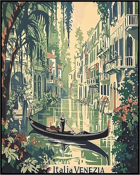 Posterizer 1 pcs-travel poster-Venice (Venezia) iconic canals 1-Adventure Wall Art Gift for Men Women Entrepreneur Teens Decor for Beach House- u...
