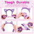 FosPower Kids Headphones with LED Light Up Cat Ears 3.5mm On Ear Audio Headphones for Kids with Laced Tangle Free Cable (Max 85dB) - Baby Pink/Lav...