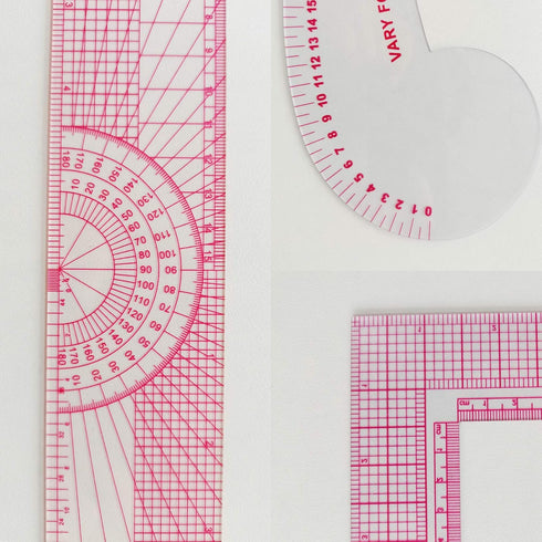Fashion Clear Metric Sewing Ruler Set, French Curve Pattern Ruler Kit for Beginners Tailors Designers (A-9-Piece Set)...