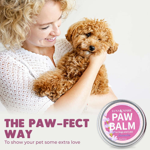 Paw Balm | 100% Natural Organic Nose & Paw Soother with Shea Butter & Coconut Oil | Paw Pad Balm for Dogs & Cats, Licksafe Paw Wax for Pets with L...
