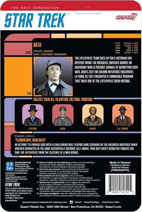 Super7 Star Trek: The Next Generation Victorian Data - 3.75" Star Trek Action Figure with Accessory Classic TV Show Collectibles and Retro Toys...