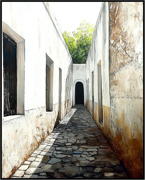 Posterizer 1 pcs-quiet Mediterranean or North African village alleyway 4-Photography Art Gift for Men Women Entrepreneur Teens Decor for Home & O...