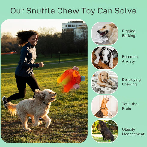 Dog Snuffle Ball, Chew Enrichment Toys for Large Medium Small Dog and Puppies, Slow Feeder Dog Treat Dispenser Puzzle Stimulation Toys Cloth Strip...