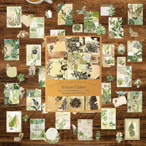 100Pcs Scrapbook Craft Paper Kit for Scrapbook Journaling Supplies ,Scrapbook Plant Stickers Aesthetic for Scrapbooking Supplies,Bullet Junk Journ...