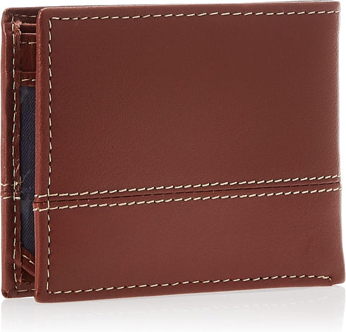Timberland mens Leather Passcase Trifold Wallet Hybrid, Cognac, One Size...