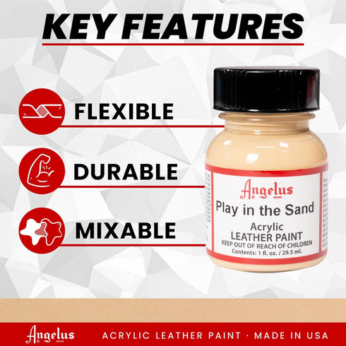 Angelus Acrylic Leather Paint, 1 Fl Oz (Pack of 1), Play in The Sand...