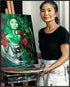 Posterizer 1 pcs-artist at work-painting portrait-2-Collectibles & Fine Art Gift for Men Women Entrepreneur Teens Decor for Home & Office- unfram...