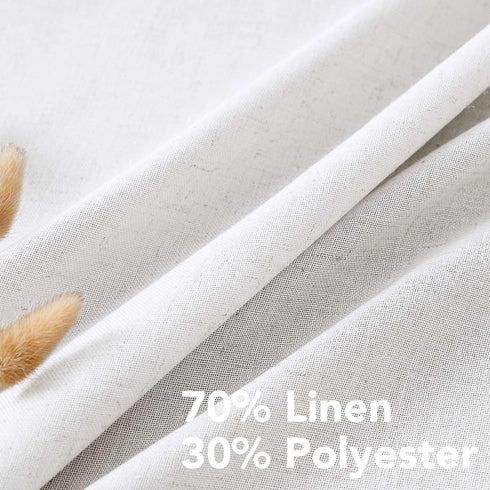 H.VERSAILTEX Elegant Natural Linen Semi Sheer Blended Energy Efficient Light Filtering Linen Textured Curtains/Nickel Grommet Window Treatments Pa...