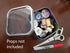 Square Metal Tin Box Storage Containers with Windowed Lids - 4x4x2.25 Inches, 16 oz. - Set of 2...
