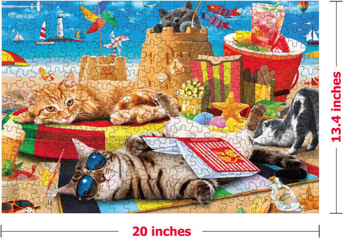 300 Piece Puzzles for Adults Clearance - Jigsaw Puzzles 300 Pieces for Kids Ages 6-8 8-10 10-12 - Beach Vacation...