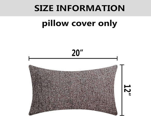 Home Brilliant Pillow Covers 12x20 Set of 2 Rectangular Throw Pillows Textured Chenille Velvet Pillow Covers for Bed, Brown, 12 x 20 inch, 30x50 c...