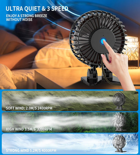 2Pack Desk Fan, USB Fan for Desk, Mini Desk Fan, 3 Speed Rotation Strong Wind, Protable Small Desktop Cooling Fan, Quite Mini Personal Fan for Hom...