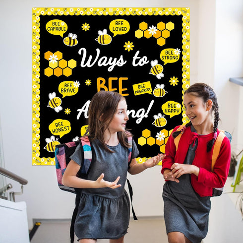 Ways to Bee Amazing Classroom Bulletin Board Decoration Inspirational Quotes Summer Bee Daisy Cutouts Bulletin Board Set for School Teacher Chalkb...