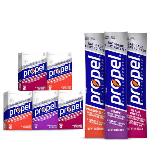 Propel Electrolyte Enhanced Water Drink Mix Powder Packets, 3 Flavor Variety Pack, Zero Calorie & Zero Sugar Hydration with Electrolytes and Vitam...