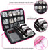 Cable Organizer Bag, Pink Travel Accessories Carry Cases Portable Cord Organizer Bag for Cable, Charger, Phone, USB, SD Card with 8pcs Cable Ties...