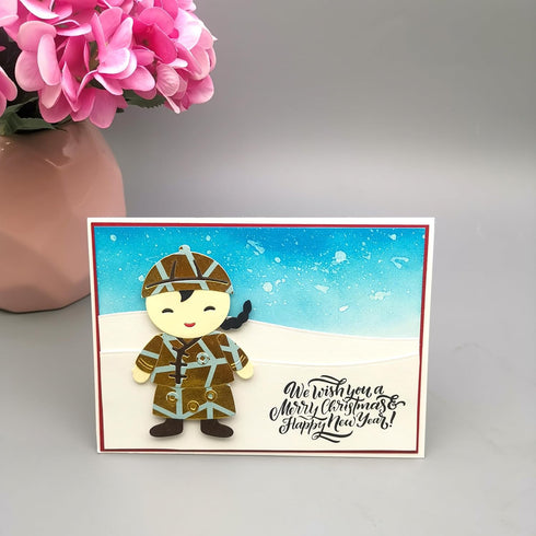 1pc Jacket Boy Asian Child Metal Cutting Die Cut for Paper Craft Handmade Card Making Greeting Cards Scrapbooking & Album Arts from Alina Crafts...