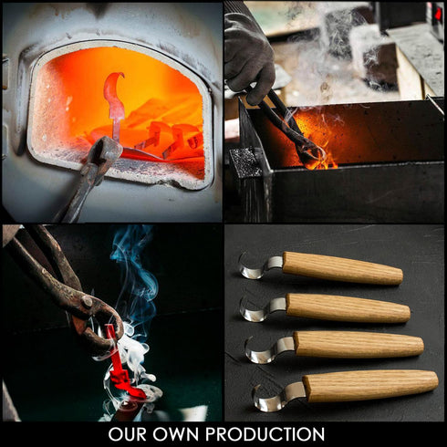 BeaverCraft Spoon Carving Hook Knife SK1 - Spoon Carving Tools Right-Handed - Crooked Whittling Knife for Spoons Kuksa Bowls and Cups, Whittling T...