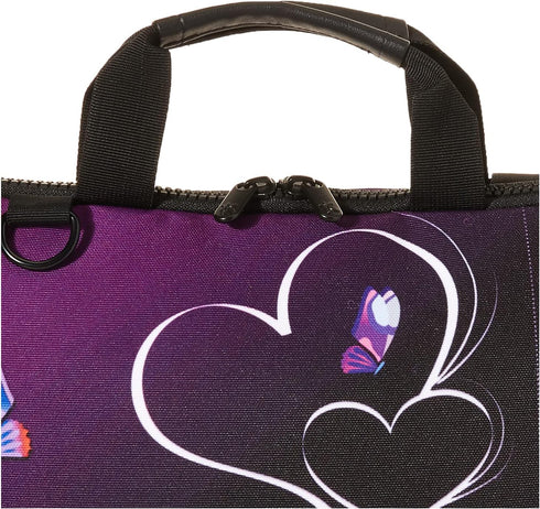iColor Purple Butterflies Canvas Laptop Carrying Shoulder Sleeve Case Protective Bag Briefcase Fits 11.6 12 12.9 13 13.3 Inches Laptop Ultrabook N...