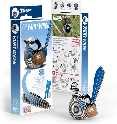 Eugy Fairy Wren 3D Puzzle, 26 Piece Eco-Friendly Educational Toy Puzzles for Boys, Girls & Kids Ages 6+...
