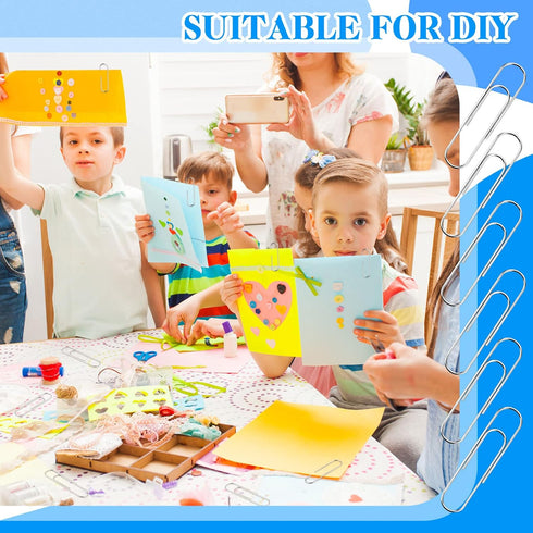 48 Pcs Extra Large Paper Clips 4 Inches Jumbo Paper Clips 100 mm Metal Mega Paperclips Big Sheet Holder for Student Office Worker Organizing Stora...