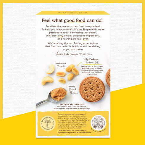 Simple Mills Creamy Peanut Butter Sandwich Cookies - Gluten Free, Vegan, Healthy Snacks, 6.7 Ounce (Pack of 1)...