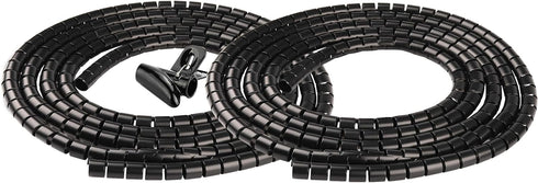 Cable Sleeve Organizer 19.7ft Cord Wire Wrap Coiled Tube Sleeve Cable Management Sleeve for Home Office PC TV Black...