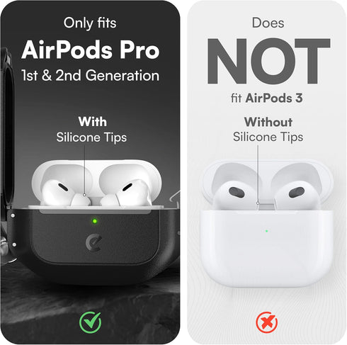 KeyBudz AirPods Pro Case with Lock - Waterproof AirPods Pro 2nd Generation Case Cover with Carabiner, Rugged Tough Protection, Hard Shell for USB-...