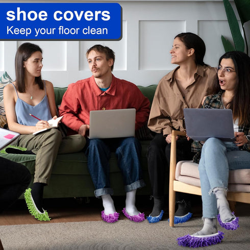 Cosywell Shoes Cover for Mop Slippers Dusting Mop Shoes for Floor Cleaning House Washable 10 PCS 5 Pairs?L?...