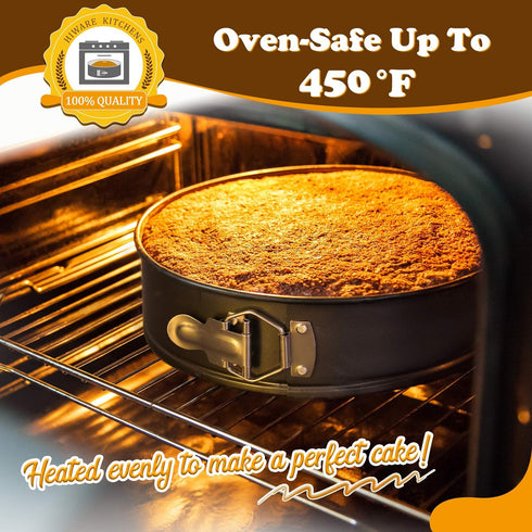 HIWARE 8 Inch Non-stick Springform Pan with Removable Bottom - Leakproof Cheesecake Pan with 50 Pcs Parchment Paper...