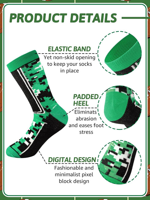 Newcotte 12 Pairs Digital Camo Baseball Socks Athletics Football Soccer Funny Crew Socks Sports Camo Socks Baseball Lover Gifts for Youth Women an...