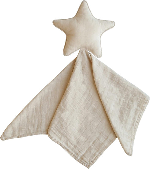 mushie Star Security Blanket | Baby Lovey | 100% Organic Muslin Cotton (Fog)...