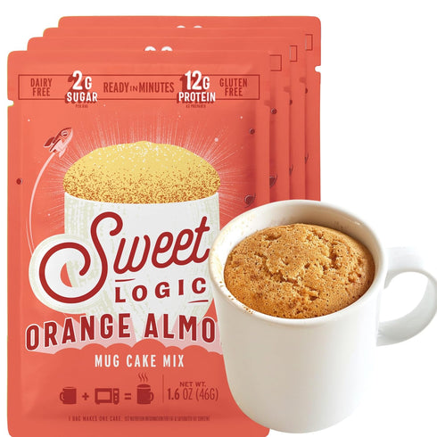Sweet Logic Keto Dessert Mug Cake Mixes - Orange Almond - Low Sugar - Gluten-Free - Low Carb - Diabetic-Friendly Sweets - Natural Ingredients - Hi...