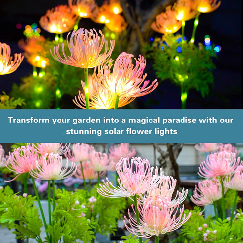 Solar Garden Lights, Solar Flowers Lights with Glowing Flowers & Stems, Upgraded Solar Panel, Solar Lights Outdoor for Garden Decoration,Yard Deco...