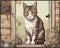Posterizer 1 pcs- Beautiful cat sitting in the kitchen-Art for Animal Lovers-Floral Botanical Art- Gift for Men Women Entrepreneur Teens-Living Ro...