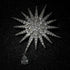 Bling Stylish Silver Tone Full Micro Pave Clear CZ Starburst Pin Brooch with Drop Moravian Lapel Corsage Accessory...