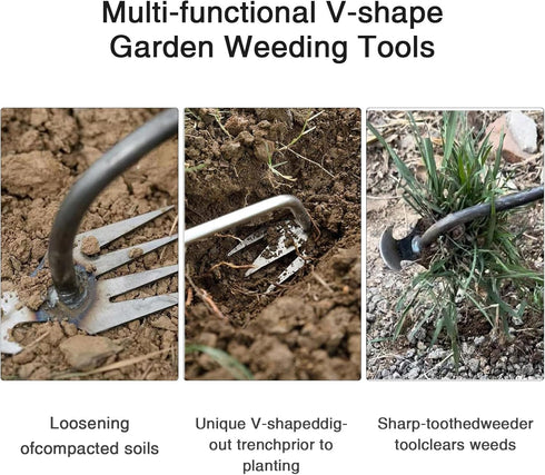 Weed Pulling Tools,2pcs Weeding Artifact Uprooting Weeding Tool,Weeding Tool for Backyard Weed Puller Tool with Garden Gloves,Garden Weed Pulling ...