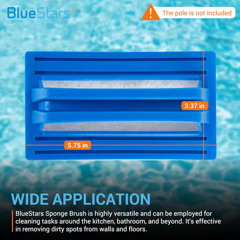 BlueStars Heavy Duty Hand-Held Sponge Swimming Pool Scrub Brush - Pool Supply Hand-Held Scrub Brush - for Pool Tile & Grout, Walls, Vinyl Liners, ...