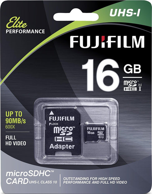 Fujifilm Elite 16GB microSDHC Class 10 UHS-1 Flash Memory Card 600x / 90MB/s...