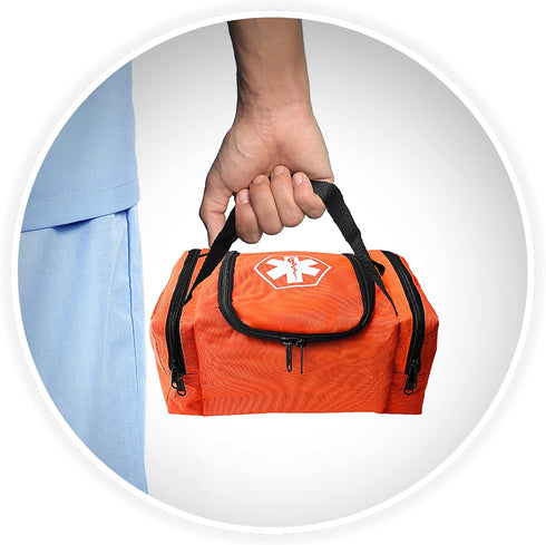 ASA TECHMED First Aid Responder EMS Emergency Medical Trauma Bag EMT, Fire Fighter, Police Officer, Paramedics, Nurse, Orange...
