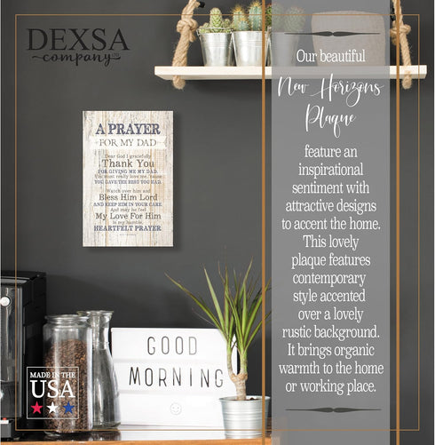 DEXSA Prayer for My Dad Wood Frame Wall Plaque for Father’s Day, Birthday Gift for Dad | Made in USA | Bonus Dad Gift, Father-in-Law Picture Frame...