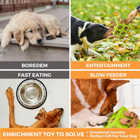 Fossa Dog Enrichment Puzzle Toy, Interactive Snuffle Ball for Dogs Encourage Stimulation Food Foraging Skill, Resistant Rope to Hide Treat for Agg...