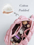 Quilted Makeup Bag Cosmetic Bag, Travel Toiletry Bag for Women, Cute Makeup Bag Organizer Baby Pink Makeup Pouch (M, Pink)...