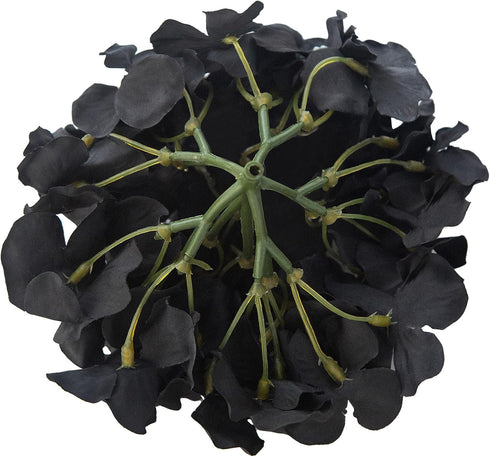 10pcs Hydrangea Silk Flowers Heads with Stems Artificial Hydrangea Flowers for Wedding Home Party Baby Shower Decor (Black)...